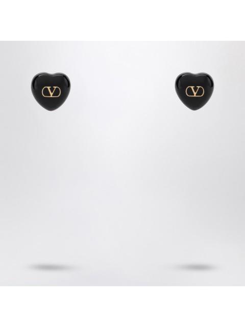 Valentino Valentino Garavani Royal Black Heart Earrings Women