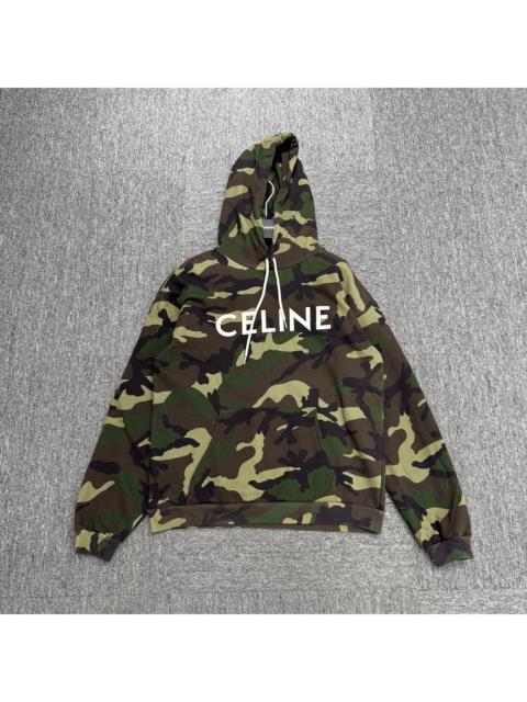 CELINE Celine Logo Print Camouflage Hoodie