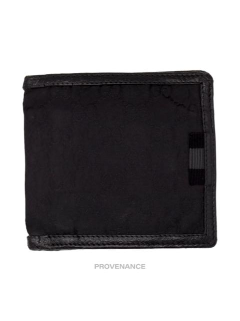 GUCCI Gucci Bifold Wallet with Web - Black Leather