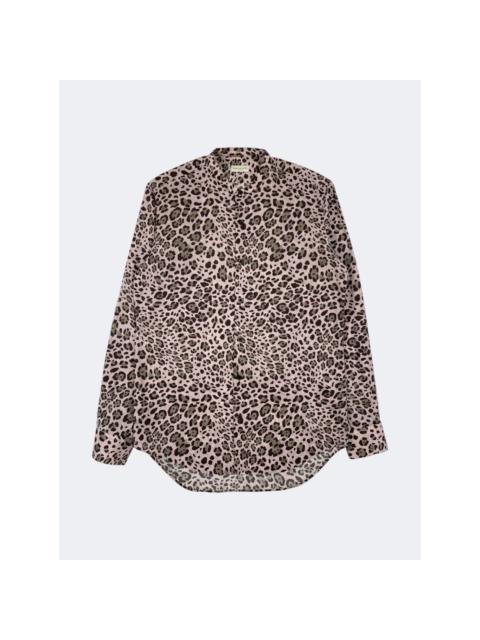 Dries Van Noten Leopard Print Long Sleeve Polo