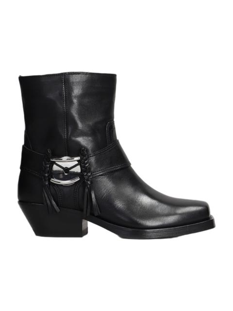 Isabel Marant Akson Gaucho High Heels Ankle Boots In Black Leather