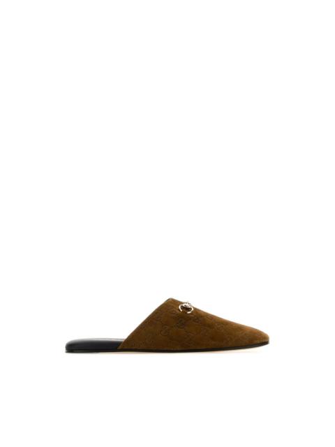 GUCCI GUCCI GG Brown Velvet Slippers New & Authentic (Women's size