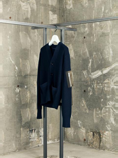 sacai Nylon Twill x Cotton Knit Cardigan