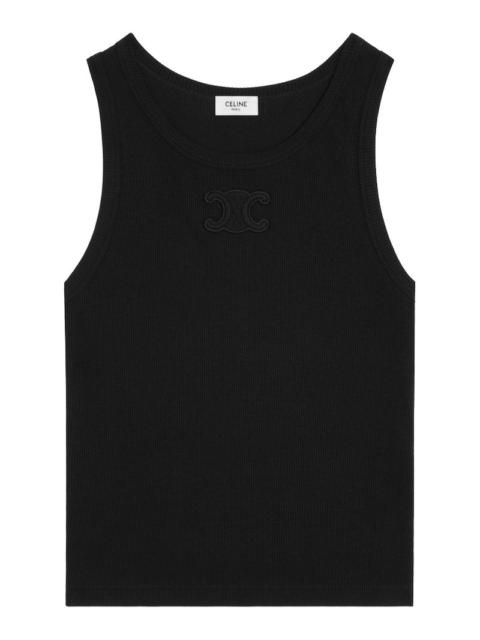 CELINE Celine Women Triomphe Ribbed Cotton Tank Top