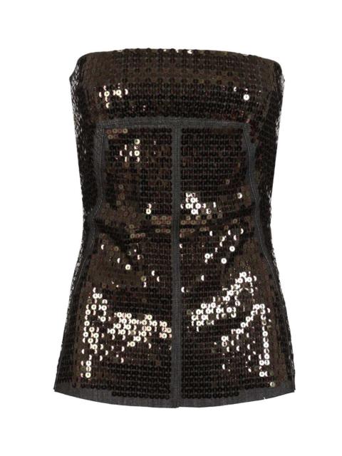 Rick Owens Rick Owens Women Denim Bustier Top With Sequins