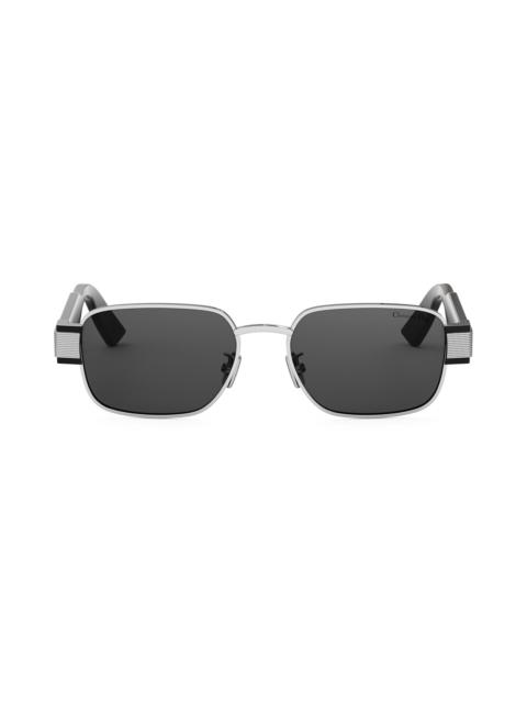 Dior 'Christian Dior Label S2U Rectangle Sunglasses in Shiny Palladium /Smoke at Nordstrom