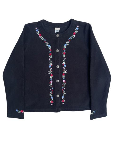 Other Designers L.L. Bean - Vintage L.L Bean Polartec Fleece Floral Embroidery Button-Up