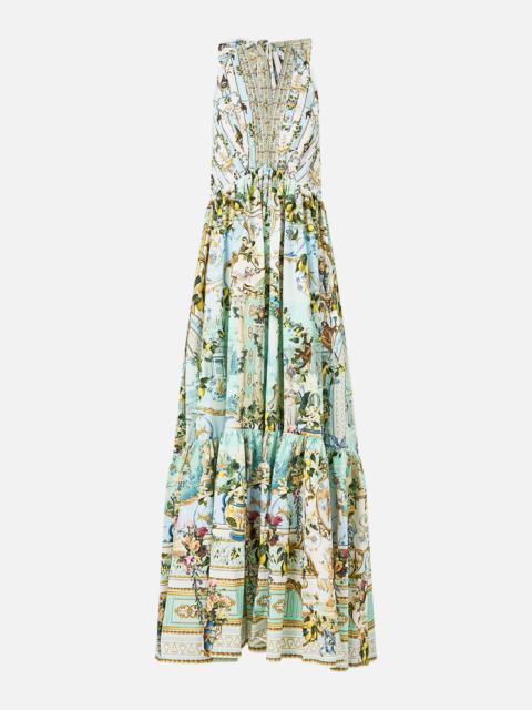 CAMILLA RUFFLE HEM HALTER DRESS