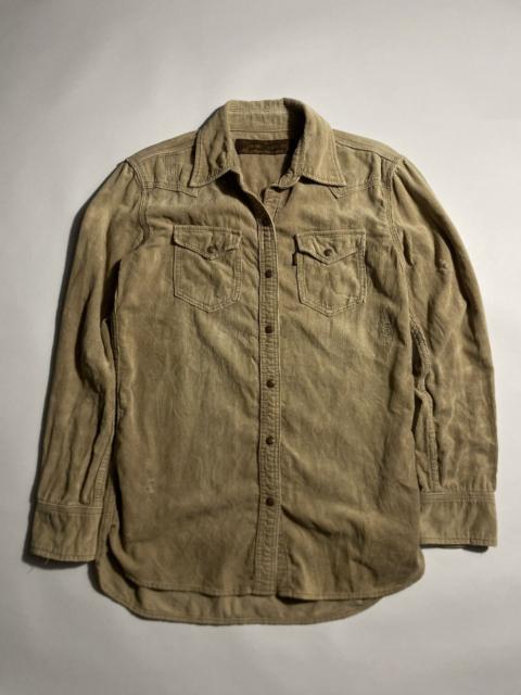 Other Designers GENUINE VINTAGE GOA CORDUROY DISTRESSED SNAP BUTTON L/S