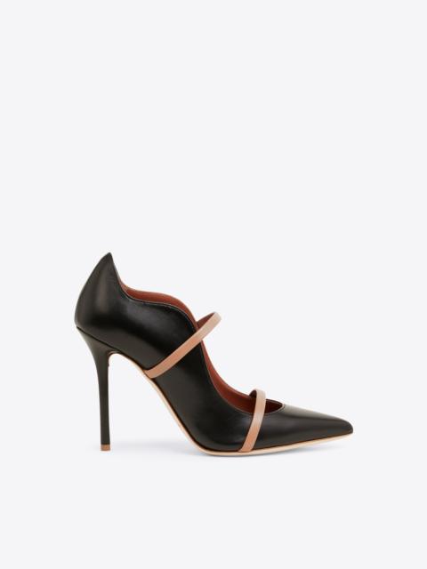 MALONE SOULIERS Maureen 100 Black & Blush Leather Pumps
