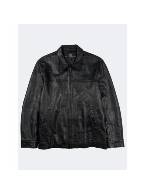 BALENCIAGA Nicolas Ghesquiere Zip Up Leather Jacket