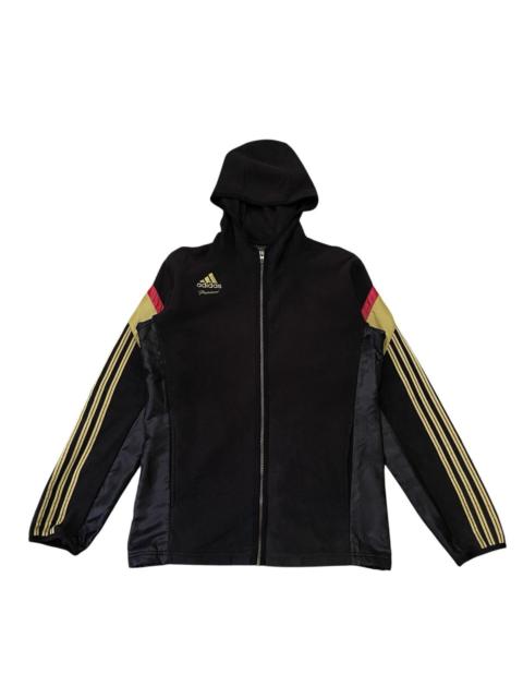 adidas Vintage Adidas Professional Fleece Hoodie Jacket Black&Gold