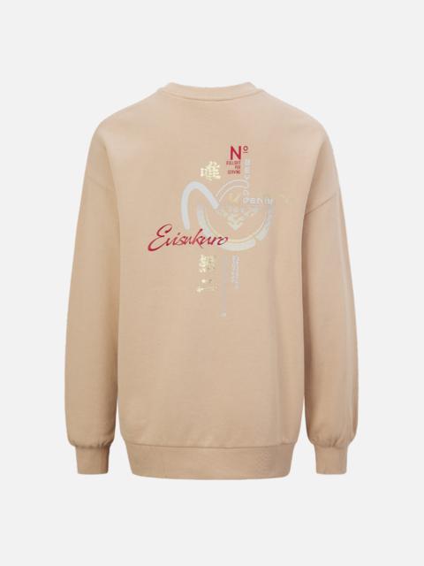 EVISU Sashiko Seagull and Kamon Print Oversize Sweatshirt