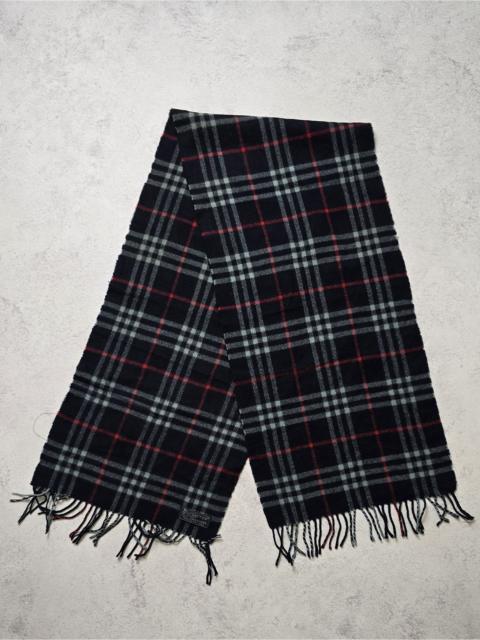 Burberry Burberrys London 100% Cashmere Scarf Nova Check Plaid Black