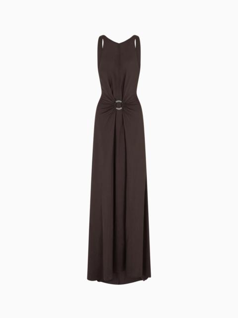 GIORGIO ARMANI LONG TRIPLE SILK GEORGETTE DRESS
