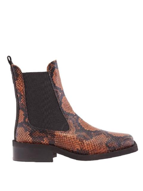 Ganni Ladies Embossed Snake Chelsea Boots