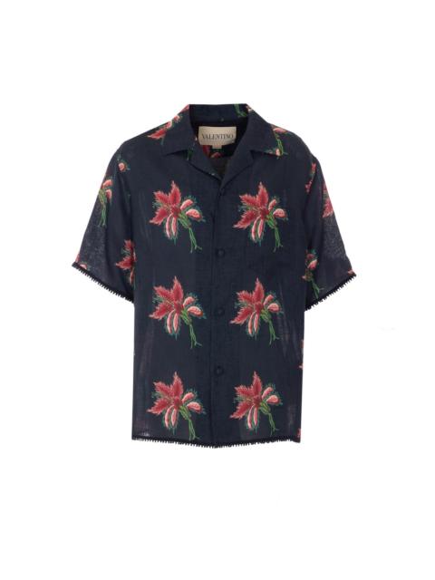 Valentino Valentino Garavani Men Papier Floral Bowling Shirt