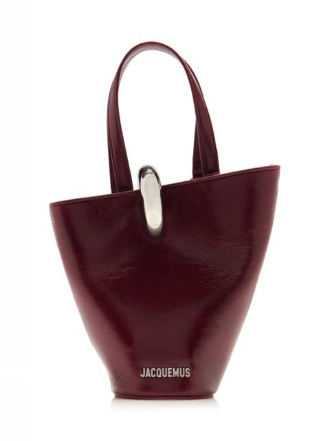 JACQUEMUS Small Bambola Leather Tote burgundy