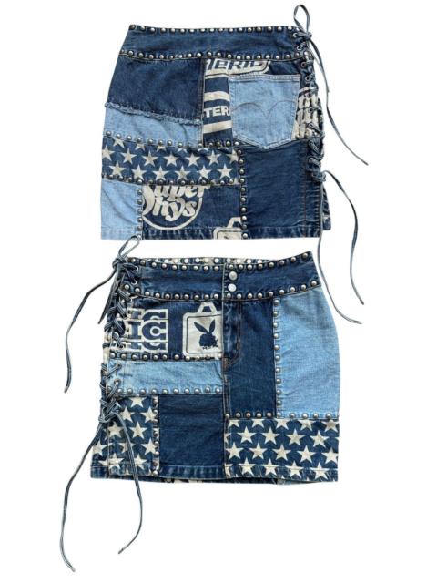 Hysteric Glamour Vintage 90s Hysteric Glamour Studded Denim Mini Skirt