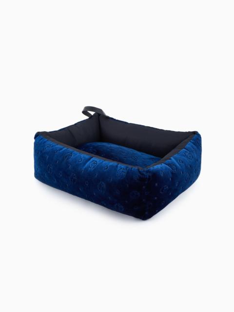 GIORGIO ARMANI POLDO X GIORGIO ARMANI DOG BED IN MONOGRAM JACQUARD VELVET