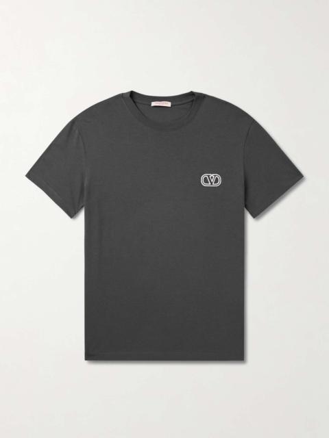 Valentino Logo-Appliquéd Cotton-Jersey T-Shirt