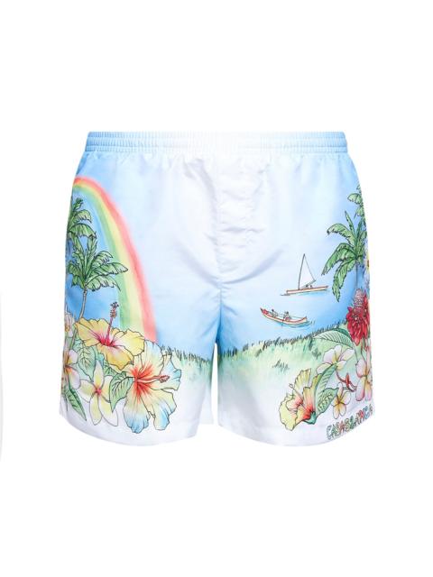 CASABLANCA Casablanca Men Printed Technical Fabric Aloha Swim Shorts