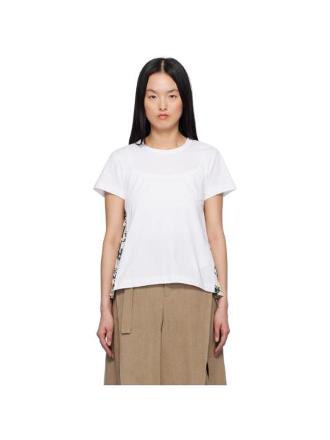 sacai White Car Race & Tropical Print T-shirt