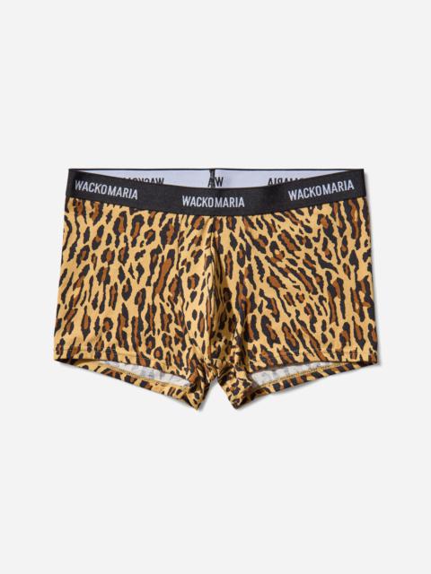 WACKO MARIA Men's Leopard Boxer Briefs (Type-1) Beige