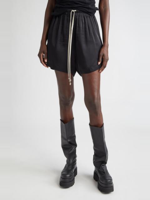 Rick Owens Rick Owens Silk Satin Boxer Shorts in Black at Nordstrom