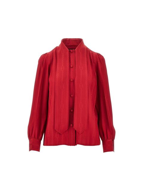 GUCCI Gucci Jacquard Silk Shirt Red Women