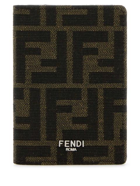FENDI Fendi Men Embroidered Fabric Card Holder