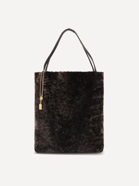 Chloé Large Spin Tote Bag in soft shearling