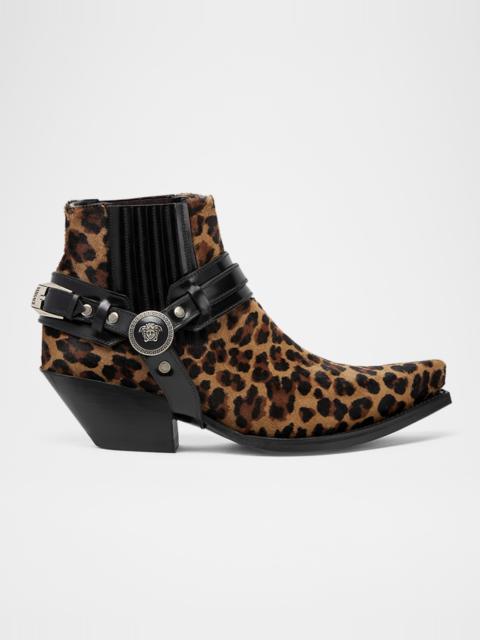 Texano Leopard Harness Biker Booties