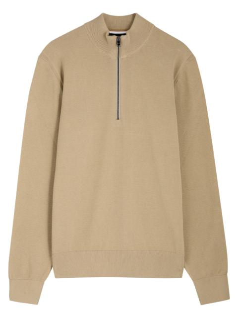 Boss Textured Half-zip Cotton Jumper