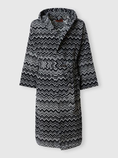 Missoni Missoni Home Keith Chevron Cotton Terry Bathrobe in Black & White at Nordstrom