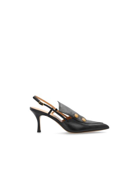 Chloé Chloe Agnes Black Leather 80mm Heel Sandals New & Authentic