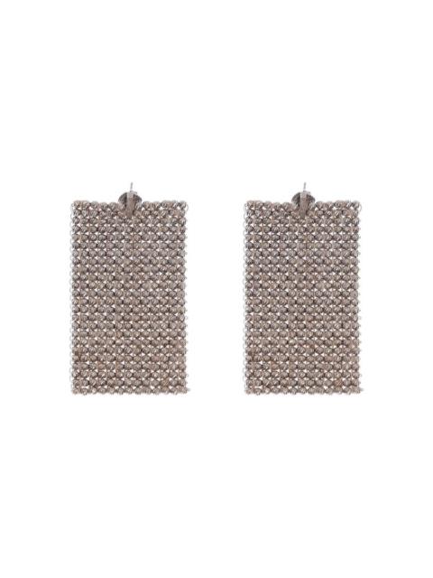 Brunello Cucinelli Brunello Cucinelli Women'S Silver Rectangular Mesh Earrings, Size