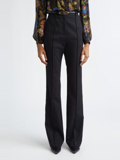 VERONICA BEARD Veronica Beard Gracie Stretch Wool Flare Leg Pants in Black at Nordstrom