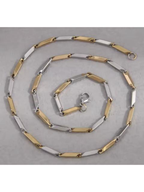 Other Designers Jewelry - Punk Shine Bars Slant Cut Silver Necklace Unique