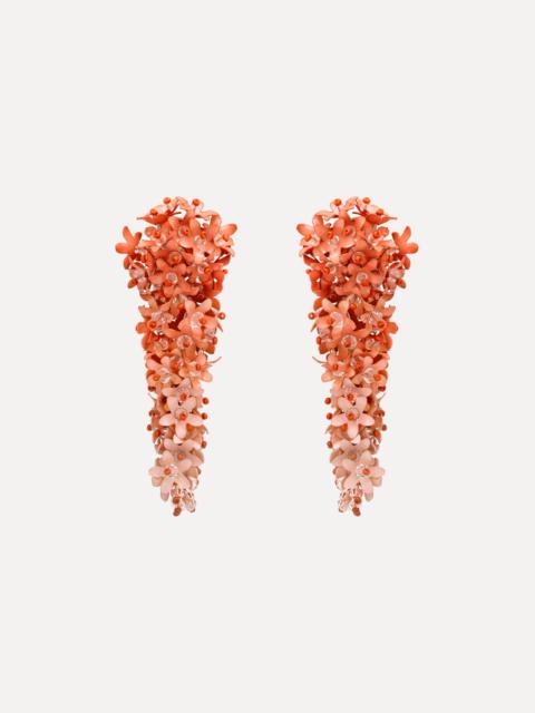 Oscar de la Renta CASCADING FLOWER CLIP-ON EARRINGS