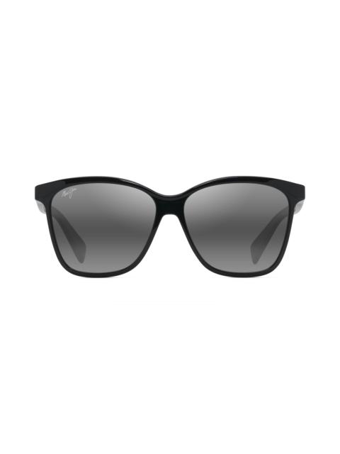 Maui Jim Maui Jim Liquid Sunshine 58mm PolarizedPlus2® Square Sunglasses in Gloss Black at Nordstrom