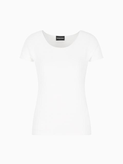 EMPORIO ARMANI T-SHIRT IN TEXTURED-EFFECT JERSEY