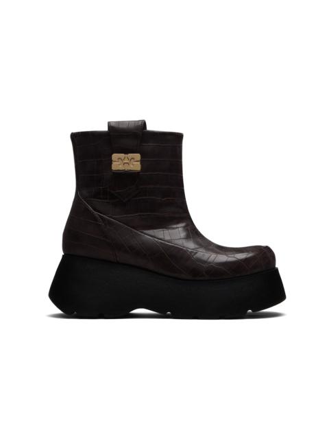 GANNI Brown Kat Low Boots