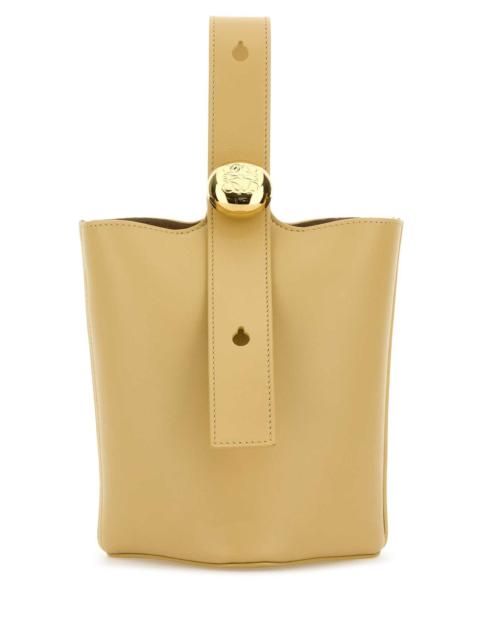 Loewe Loewe Women Yellow Leather Mini Pebble Bucket Bag