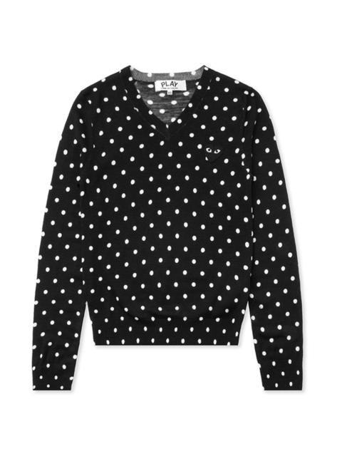 Comme des Garçons PLAY COMME DES GARCONS PLAY WOMENS POLKA DOT SWEATER - BLACK
