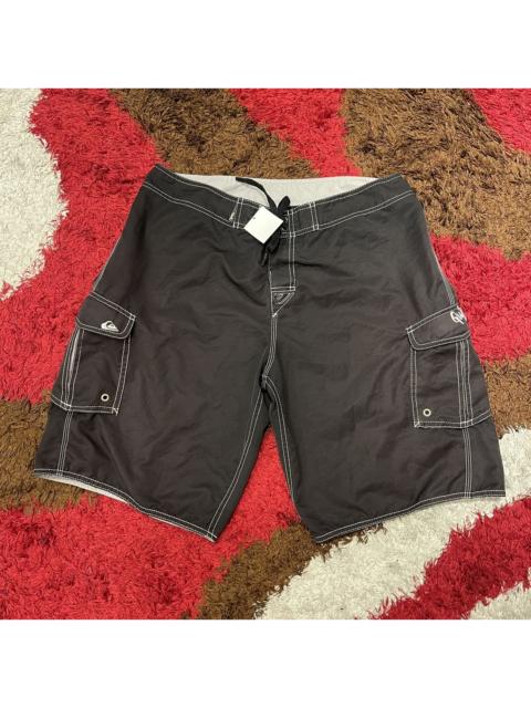 Other Designers Quicksilver - Quiksilver Cargo Board Shorts White Stitched Black Men's