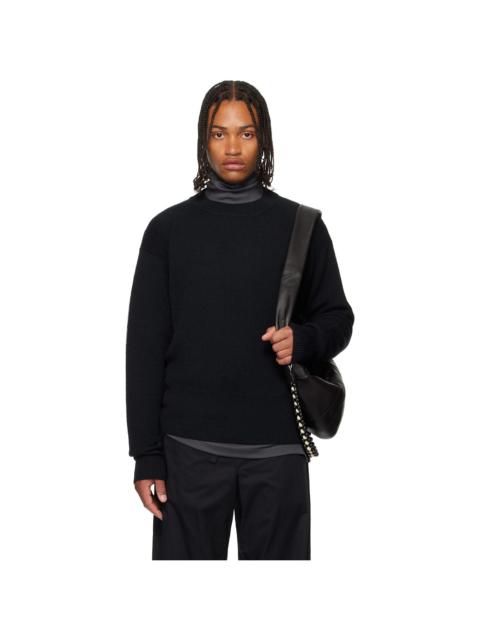 Lemaire Black Boxy Round Neck Sweater