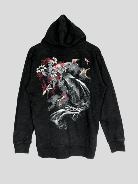 Other Designers Japanese Brand - Vintage Amore Juro Fish Koi Sukajan Sweatshirt With Hoodie