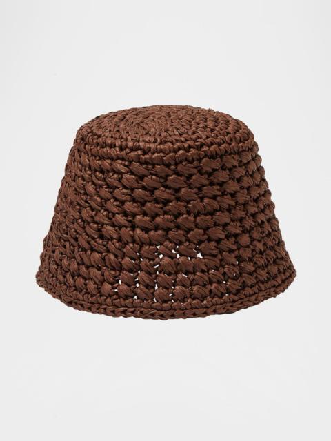 Loro Piana Jasmine Crochet Raffia Bucket Hat