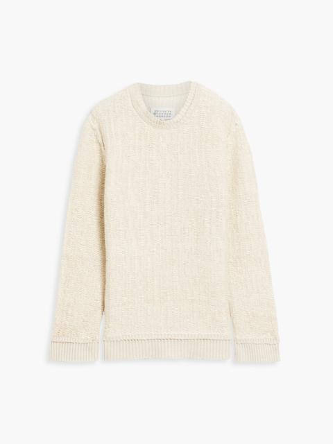 Maison Margiela Distressed hemp and cotton-blend sweater
